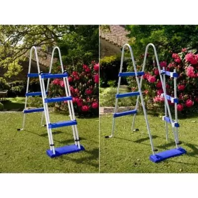 Kit Piscine Hors Sol Acier Ronde Blanche Ø370 x 132 cm - Livrée avec Filtre à Sable et Échelle