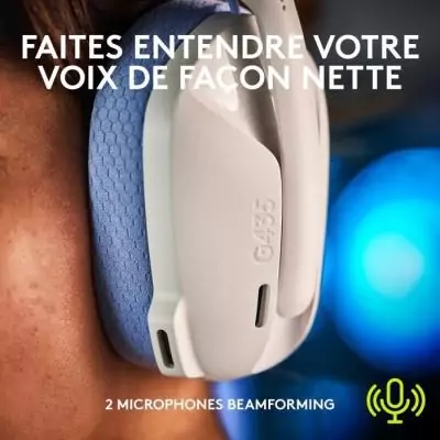 Casque PC Logitech G435 LIGHTSPEED Blanc avec micro