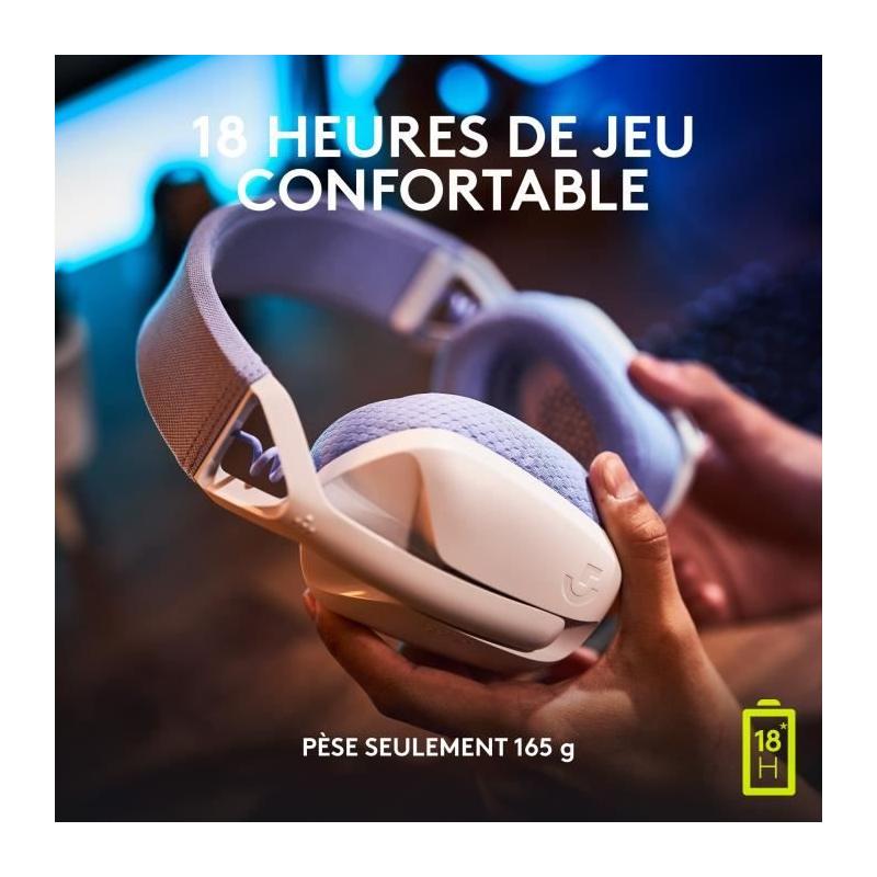 Casque PC Logitech G435 LIGHTSPEED Blanc avec micro