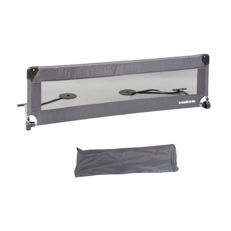 Barriere de lit LOOPING rabattable - Gris 74x18x8 cm