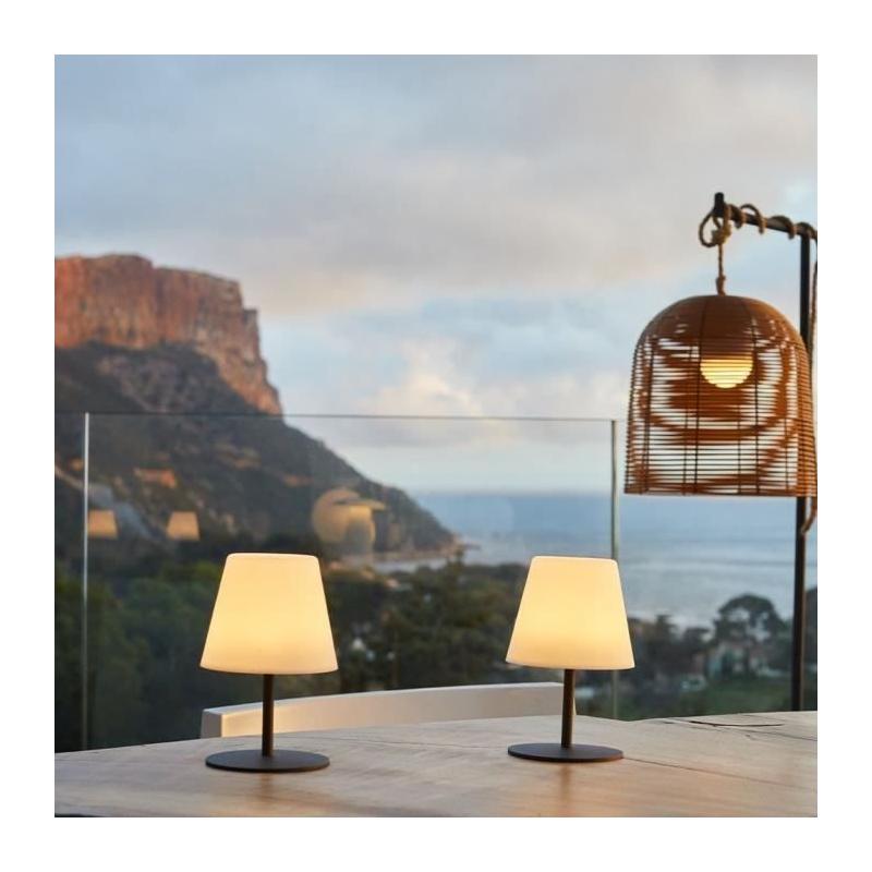 Pack de 2 Lampes de table sans fil - LUMISKY - TWINS - H16 cm - LED blanc chaud et blanc