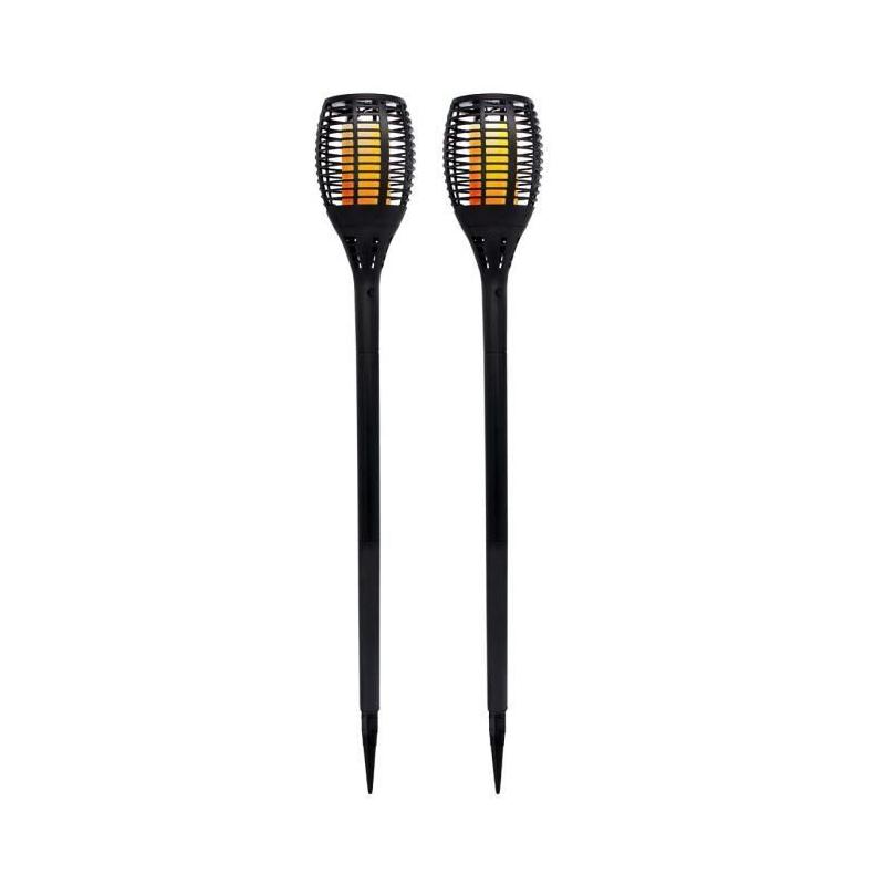 Lot de 2 mini torches solaires Maity Sun - LUMI JARDIN - LED - H 70 cm - Blanc chaud