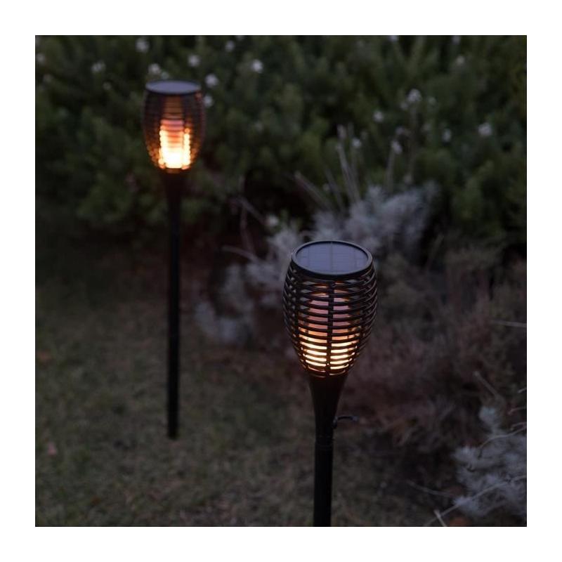 Lot de 2 mini torches solaires Maity Sun - LUMI JARDIN - LED - H 70 cm - Blanc chaud