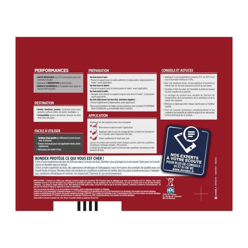 Revêtement Bois Durable: BONDEX LASURE 8 ans Chêne Clair - 2,5L