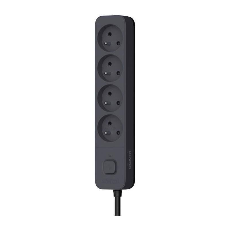 Multiprise QUARX - 4 prises + 3 ports USB, câble 1,5m
