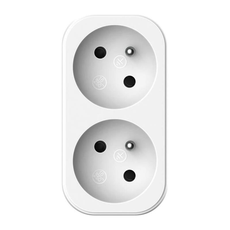 Prise Biplite QUARX 2P 16A Blanc/Gris Clair - NF Conforme