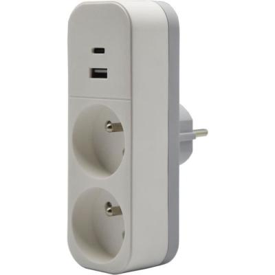 Biplite QUARX - Multiprise 2P 16A avec USB-A et USB-C