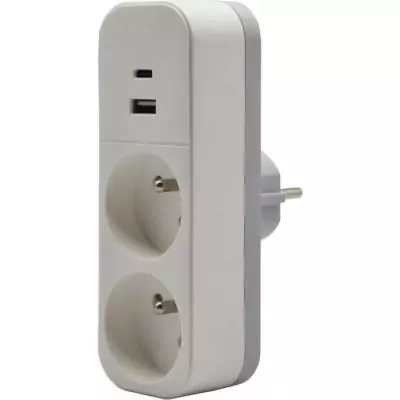 Biplite QUARX - Multiprise 2P 16A avec USB-A et USB-C
