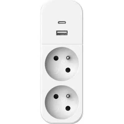 Biplite QUARX - Multiprise 2P 16A avec USB-A et USB-C