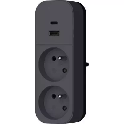 Prise multiple Biplite QUARX - 2P 16A avec USB-A et USB-C