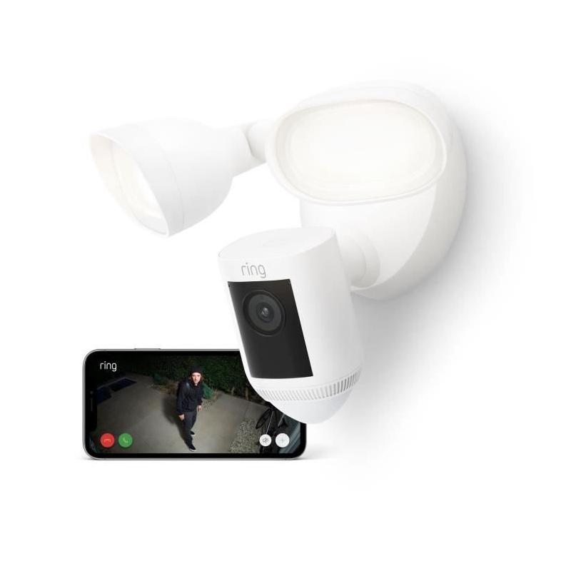 Caméra de Surveillance RING Spotlight Pro Câblée Blanc - Compacte et Performante