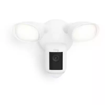Caméra de Surveillance RING Spotlight Pro Câblée Blanc - Compacte et Performante