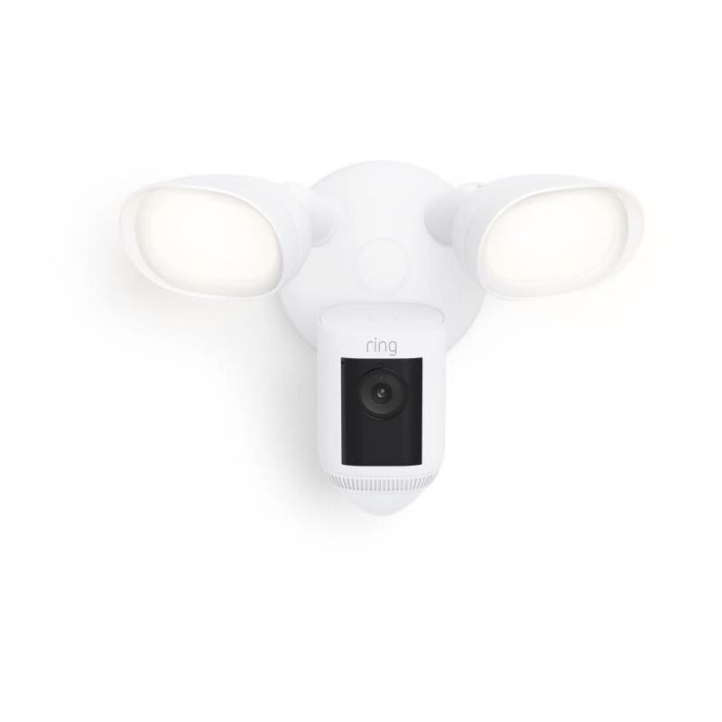 Caméra de Surveillance RING Spotlight Pro Câblée Blanc - Compacte et Performante