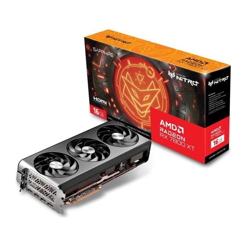 Carte Graphique SAPPHIRE NITRO+ AMD RADEON™ RX 7800 XT - Gaming OC 16GB • GDDR6 • Dual HDMI/DP