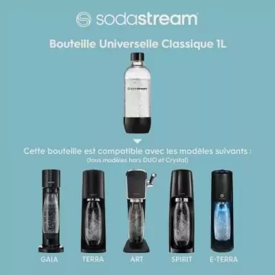 Bouteille SODASTREAM 1L - Compatible lave-vaisselle - Accessoire pratique