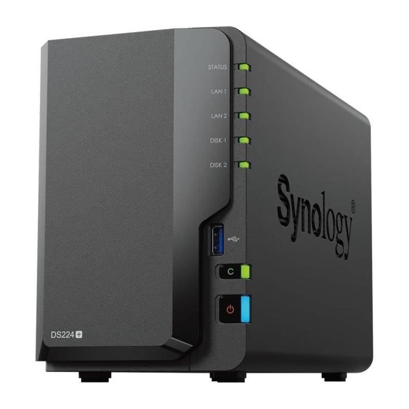 Serveur NAS SYNOLOGY DS224+ - Stockage puissant - 2 baies