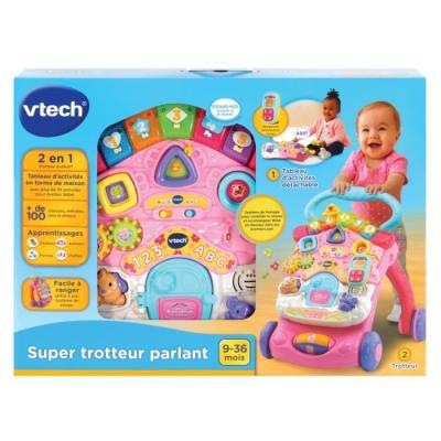 Trotteur parlant 2 en 1 VTECH - Super Trotteur Rose - 9 à 36 mois