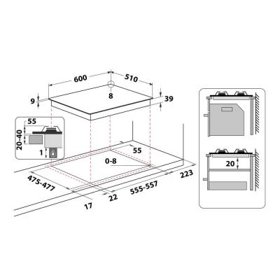 Hotpoint PCN 641 T IX HA Acier inoxydable Intégré 60 cm Gaz 4 zone(s)