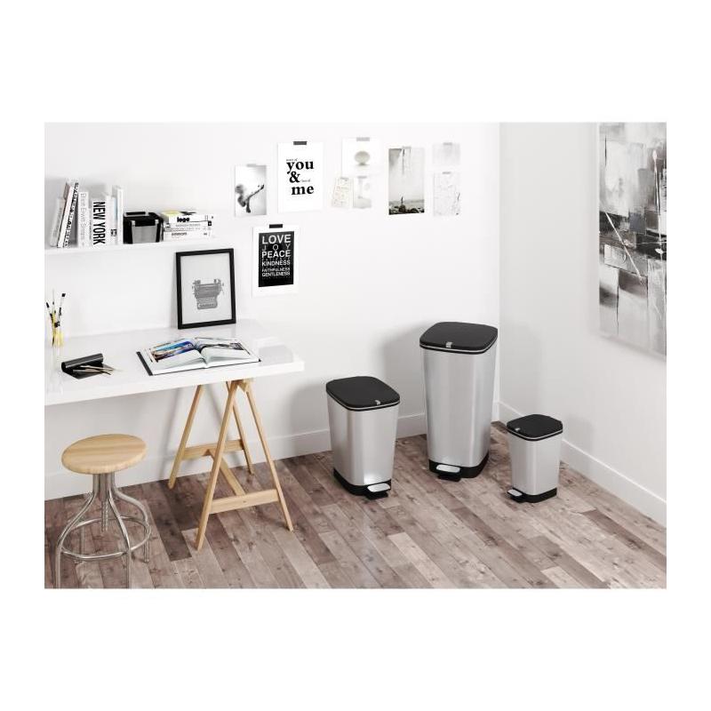 Poubelle à pédale KIS Chic - 42.5L Inox - Design élégant