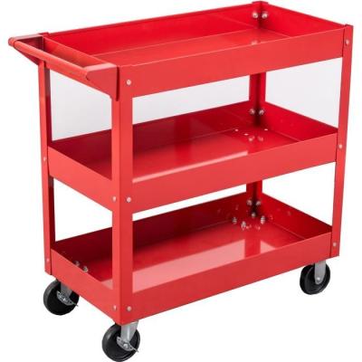 Servante d'atelier 3 plateaux sur roues DOMAC - Rouge - Compacte et pratique