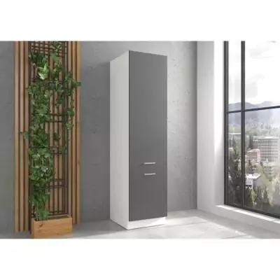 Colonne cuisine PREGO - Décor Gris Graphit - Compact et élégant