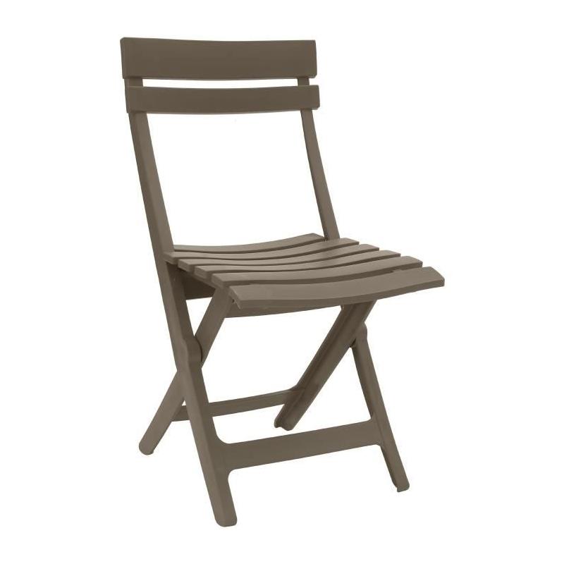 Chaise pliante Miami - GROSFILLEX - Taupe - Made in France!
