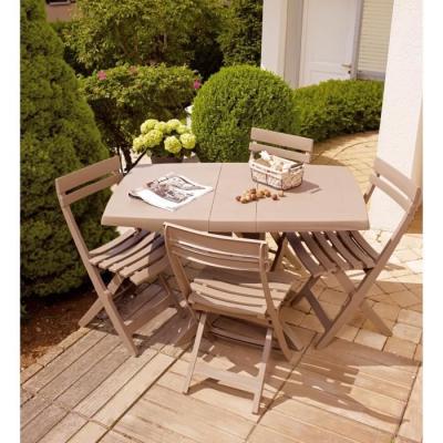 Chaise pliante Miami - GROSFILLEX - Taupe - Made in France!