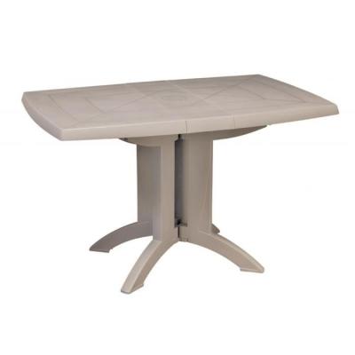 Table de Jardin pliante en résine VEGA - GROSFILLEX - 118 x 77 cm Lin Gris
