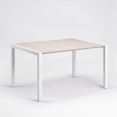 Table de jardin GROSFILLEX - Eden 133 Blanc lin 133x87 - Aluminium et résine