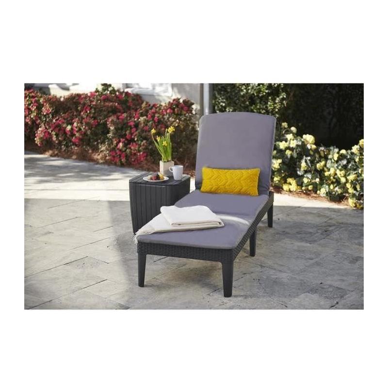 Bain de soleil Allibert by KETER - JAIPUR - Gris graphite - Dossier réglable