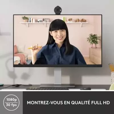 Webcam Full HD 1080p Logitech Brio 300 - Microphone intégré - Réduction de bruit