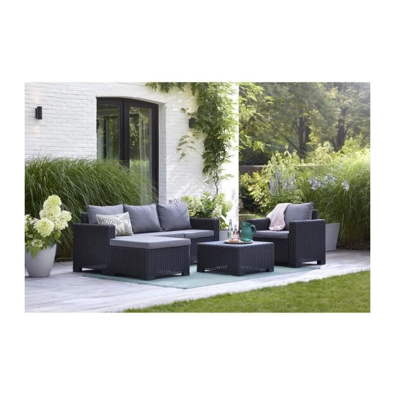 Salon de jardin Moorea Allibert - Gris graphite - 5 personnes