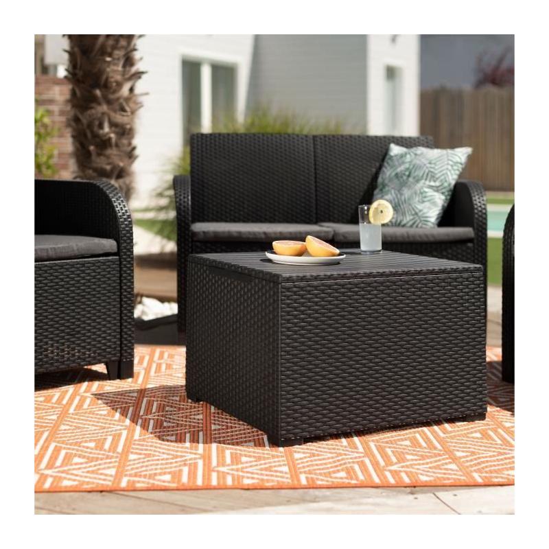 Salon de jardin avec coffre de rangement - Allibert by KETER - Gris graphite