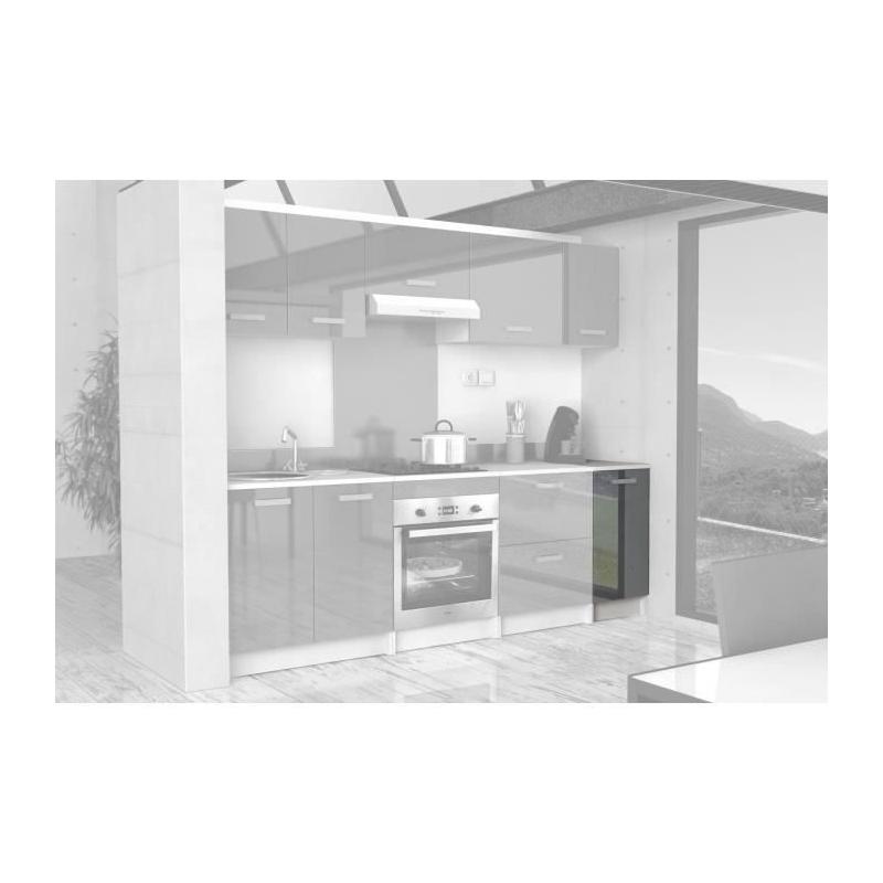 Caisson bas de cuisine 40cm - Gris brillant, Made in France