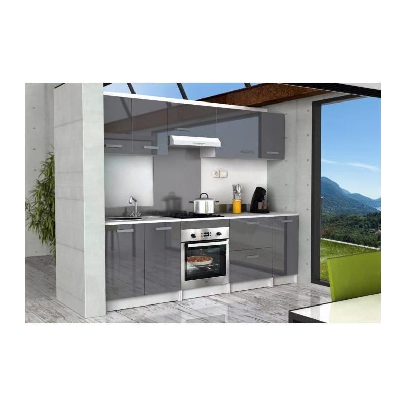 Caisson bas de cuisine 40cm - Gris brillant, Made in France