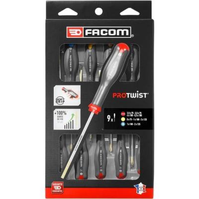 Coffret Tournevis Protwist FACOM - 9 pcs - Fabriqué en France