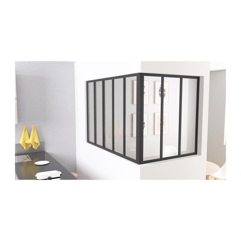 Poteau d'angle OPTIMUM - Noir - Idéal pour VERRIERE D'INTERIEUR