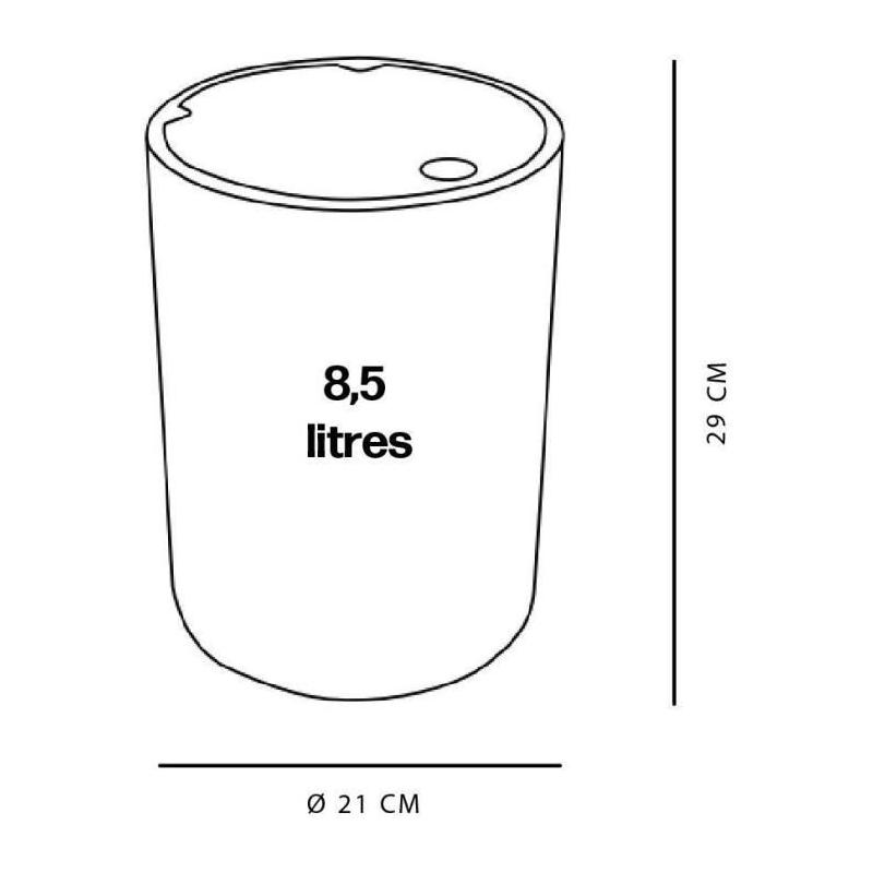 Poubelle de SDB - Compacte et Pratique - 8,5 L - Blanc