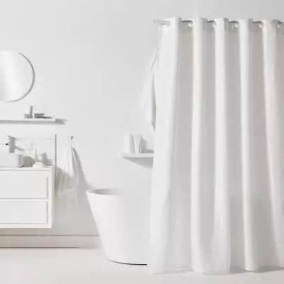 Rideau de douche gauffré blanc - 180 x 200 cm - UTILITY - TODAY