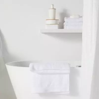 Rideau de douche gauffré blanc - 180 x 200 cm - UTILITY - TODAY