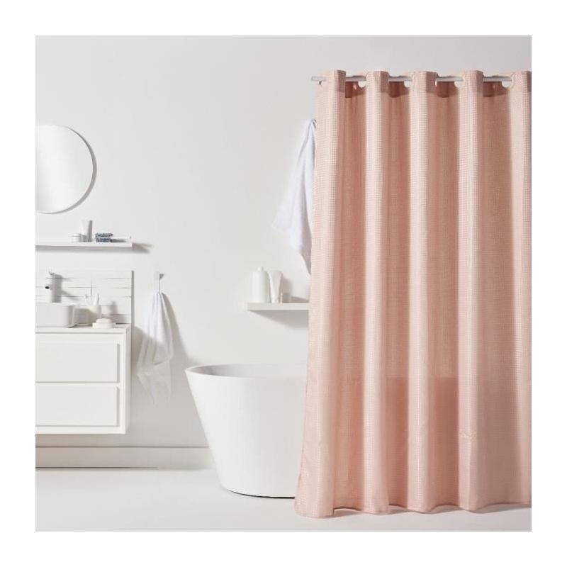 Rideau de douche gauffré rose 180x200 cm - UTILITY - TODAY