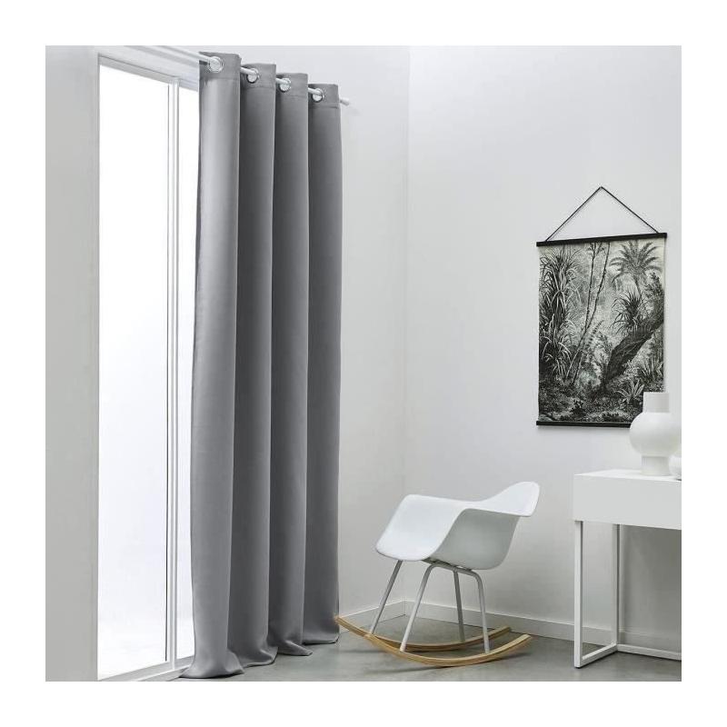 Rideau occultant à œillets Gris 140x240 cm - Prêt pour livraison !
