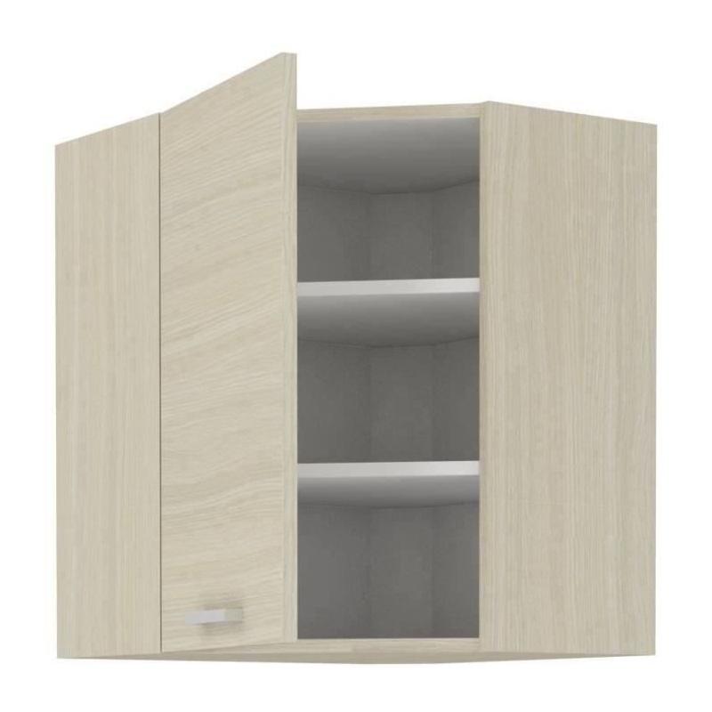 Meuble d'angle haut CHAMONIX 60/60 - Chêne clair - L58 x P58 x H72 cm