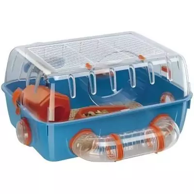 Cage ludique pour hamsters - FERPLAST - COMBI 1 - Bleu - 40.5x29.5x22.5cm