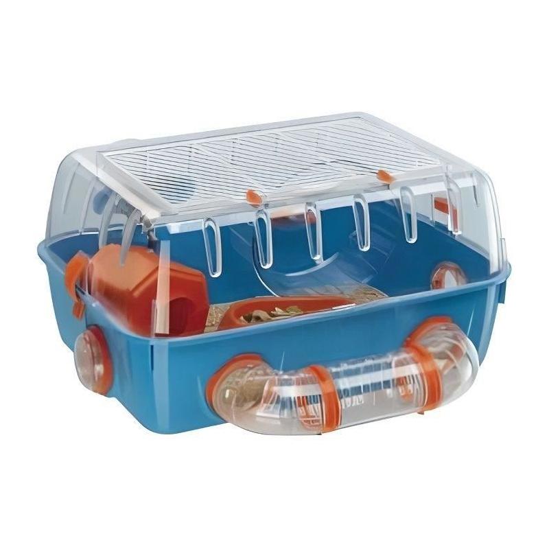 Cage ludique pour hamsters - FERPLAST - COMBI 1 - Bleu - 40.5x29.5x22.5cm