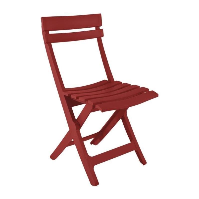 Chaise pliante GROSFILLEX MIAMI - Rouge bossa nova - Compacte et colorée