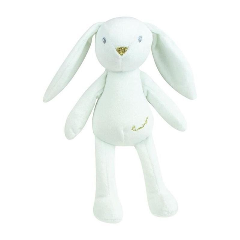 Peluche Lapin Blanc Lumineux Naturel Sans Pile 20 cm