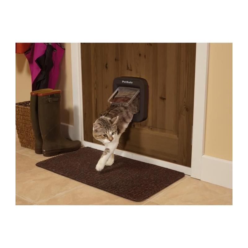 Chatière électronique pour chat - Brun 26x23x15 cm