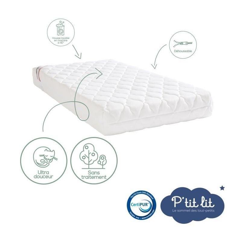Matelas Bébé Bamboo - Douceur Viscose - 70x140x10 cm
