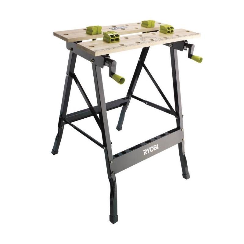 Établi pliable en bambou avec mors et clé de service - RWB01